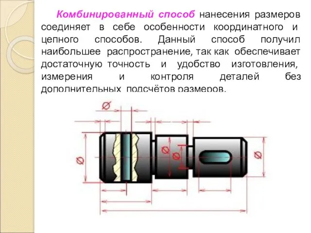 Комбинированный способ нанесения размеров соединяет в себе особенности координатного и