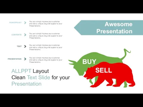ALLPPT Layout Clean Text Slide for your Presentation Awesome Presentation BUY SELL