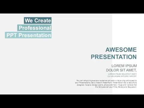 We Create Professional PPT Presentation AWESOME PRESENTATION LOREM IPSUM DOLOR