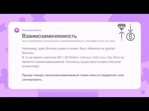 Взаимозаменяемость это способность актива быть взаимозаменяемым с активами того же