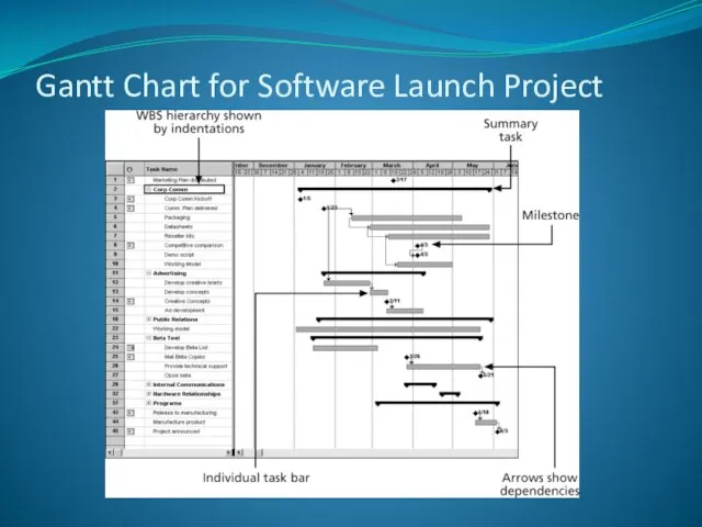 Gantt Chart for Software Launch Project