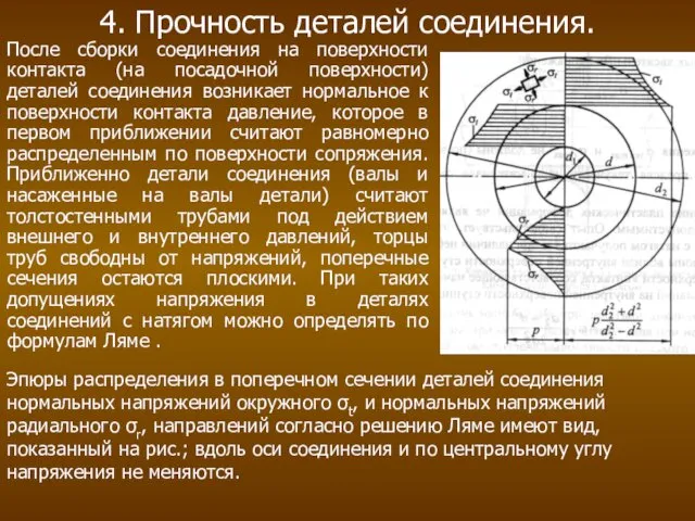 4. Прочность деталей соединения. После сборки соединения на поверхности контакта