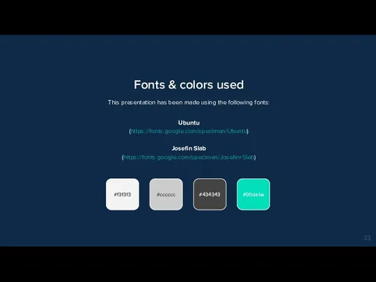 Fonts & colors used This presentation has been made using