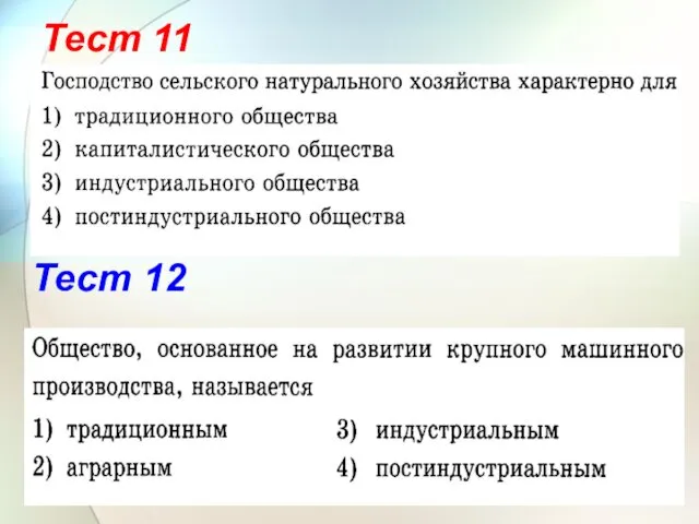 Тест 11 Тест 12