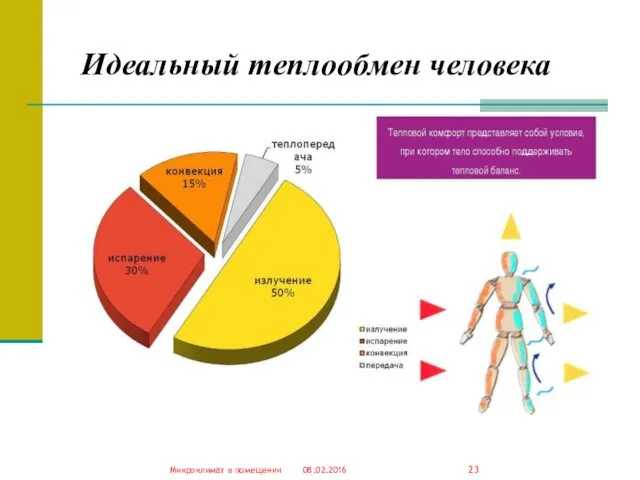 Идеальный теплообмен человека 08.02.2016 Микроклимат в помещении