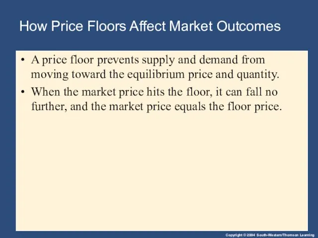 How Price Floors Affect Market Outcomes A price floor prevents