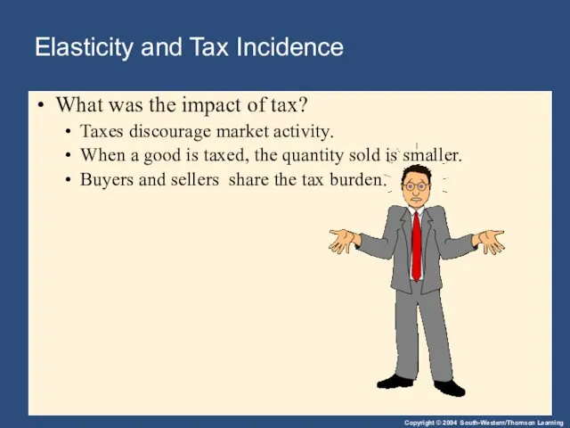 Elasticity and Tax Incidence What was the impact of tax?