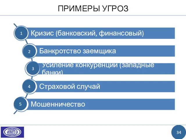 ПРИМЕРЫ УГРОЗ 34 4 5 3 2 1