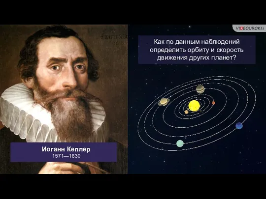 Иоганн Кеплер 1571—1630 Как по данным наблюдений определить орбиту и скорость движения других планет?