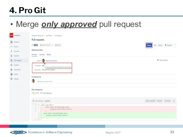 4. Pro Git Mogilev 2017 Merge only approved pull request