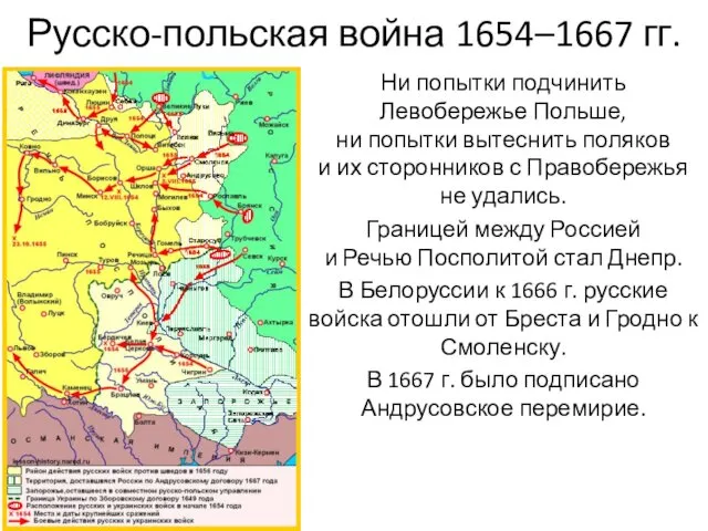 Русско-польская война 1654–1667 гг. Ни попытки подчинить Левобережье Польше, ни попытки вытеснить поляков