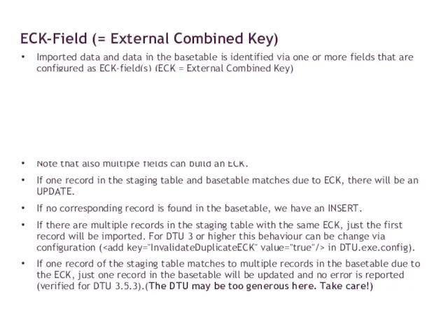 Imported data and data in the basetable is identified via