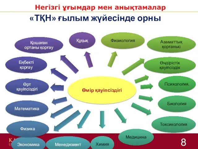 Негізгі ұғымдар мен анықтамалар «ТҚН» ғылым жүйесінде орны