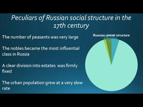 Peculiars of Russian social structure in the 17th century The