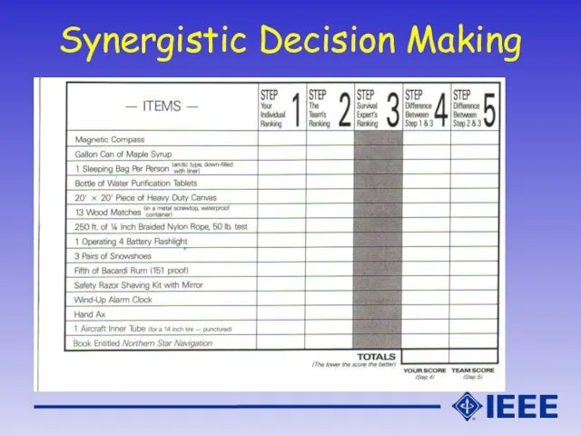 Synergistic Decision Making