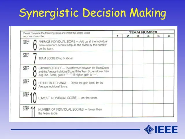 Synergistic Decision Making