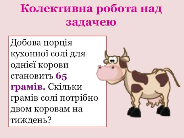 Колективна робота над задачею Добова порція кухонної солі для однієї