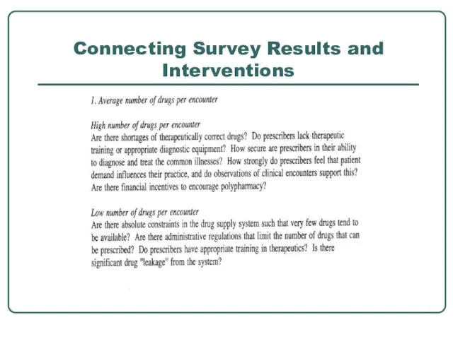 Connecting Survey Results and Interventions