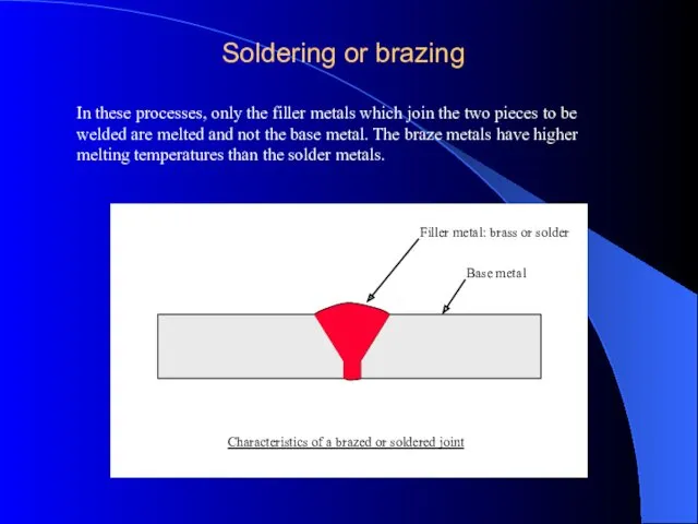 Soldering or brazing In these processes, only the filler metals