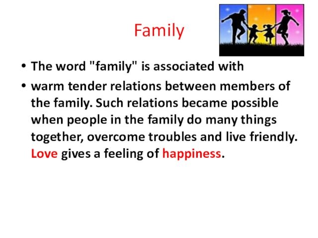 FamilyThe word 