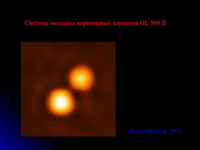 6 м телескоп Март 2001, J-полоса Расст. 89.9 mas (около 1 AU) Орб. период 3.5