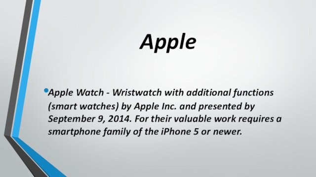 Apple Apple Watch - Wristwatch with additional functions (smart watches) by Apple Inc. and presented