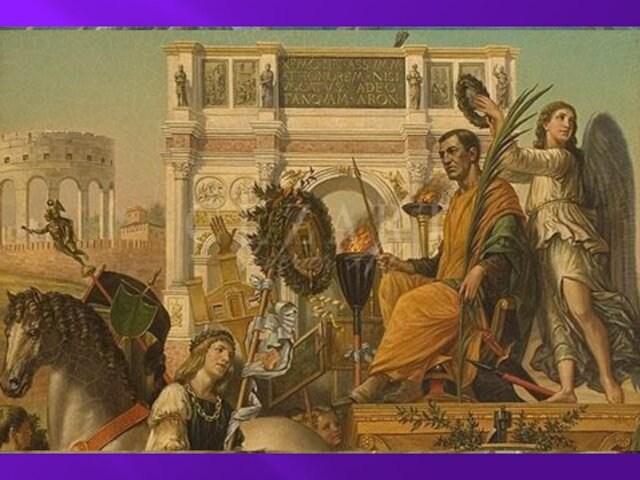 Триумф Луция Эмилия Павла в РимеТриумф – торжественный въезд в Рим полководца-победителя.В дни триумфа полководец