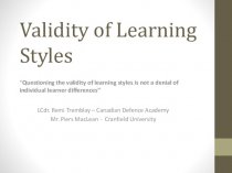 Validity of Learning Styles