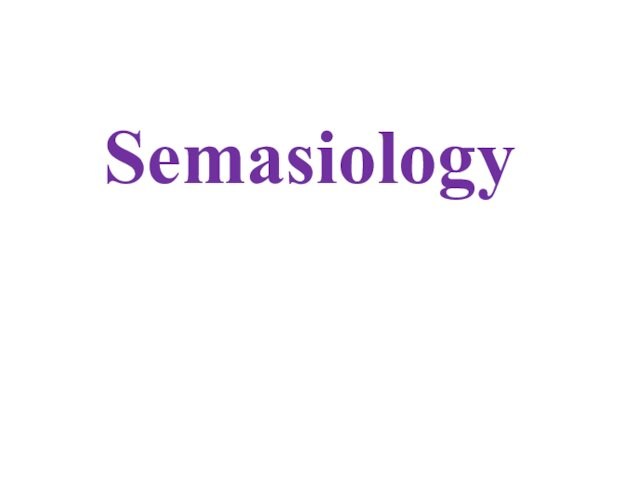 Semasiology