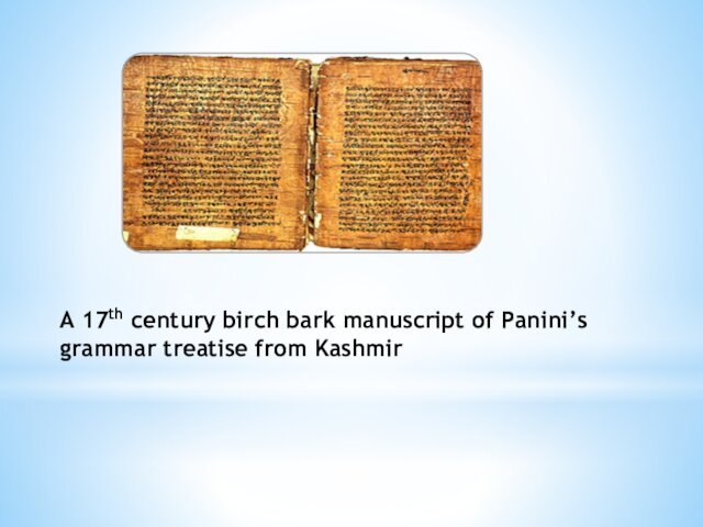 A 17th century birch bark manuscript of Panini’s grammar treatise from Kashmir