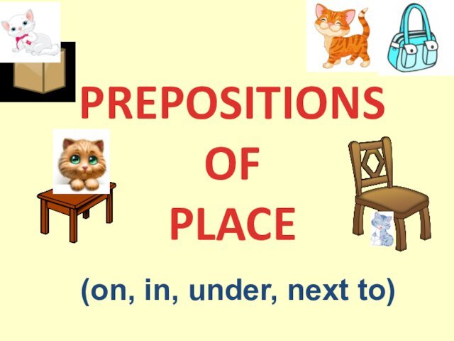 PREPOSITIONS OF PLACE(on, in, under, next to)
