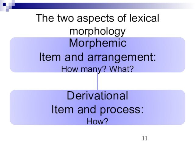 The two aspects of lexical morphology