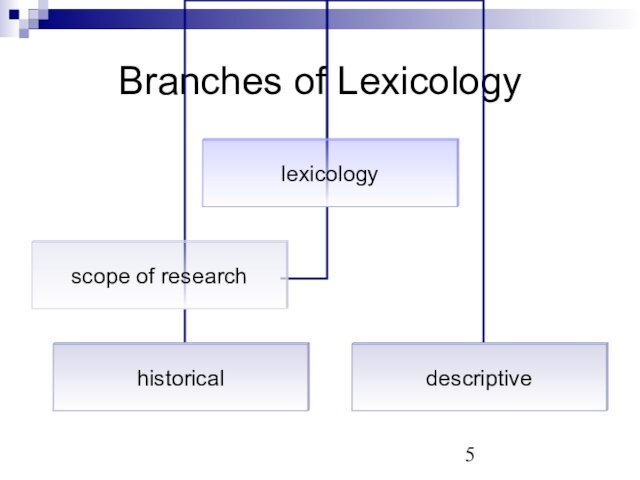 Branches of Lexicology