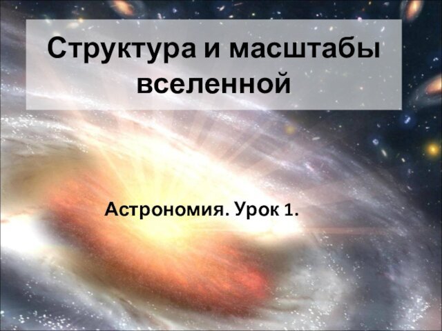 Структура и масштабы вселеннойАстрономия. Урок 1.