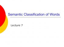 Semantic classification of words