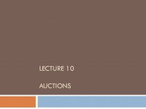 Auctions. (Lecture 10)