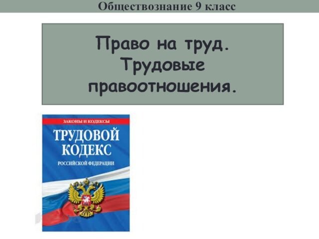 Презентация на тему право на труд трудовые правоотношения 9 класс боголюбов