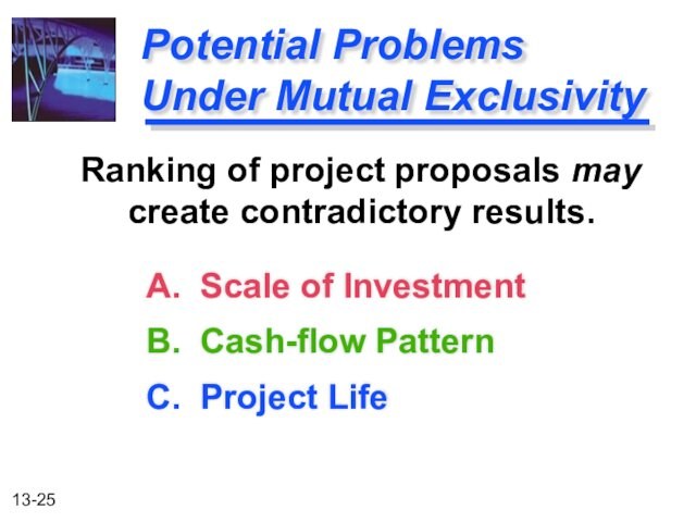 Project Life Ranking of project proposals may create contradictory results.