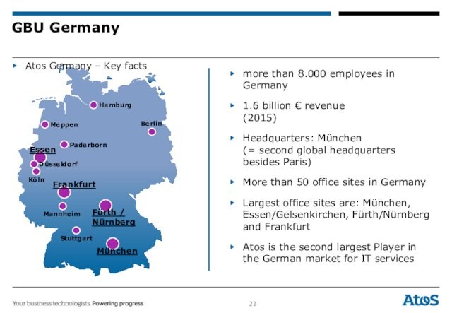GBU Germanymore than 8.000 employees in Germany1.6 billion € revenue (2015)Headquarters: München  (= second global