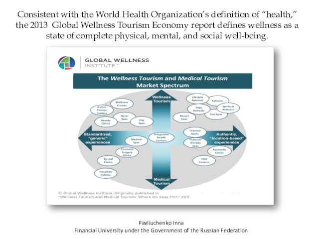 Consistent with the World Health Organization’s definition of “health,” the 2013 Global Wellness Tourism Economy report