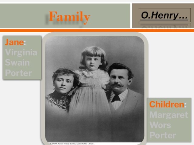 Family Jane: Virginia Swain PorterChildren: Margaret Wors Porter