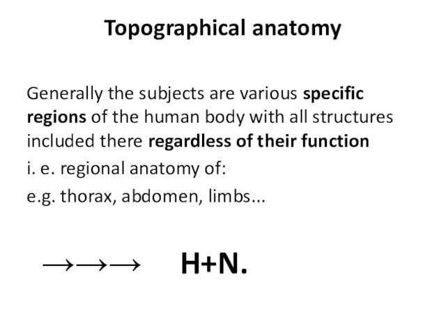 the human body with all structures included there regardless of their function i. e. regional