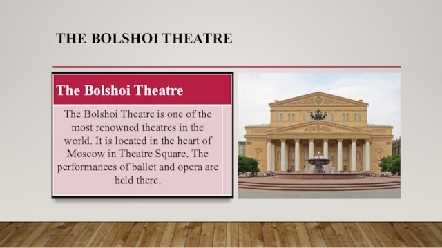THE BOLSHOI THEATRE