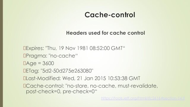 Cache-controlHeaders used for cache controlExpires: 
