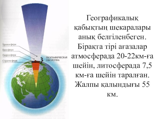 литосферада 7,5 км-ға шейін таралған.Жалпы қалындығы 55 км.