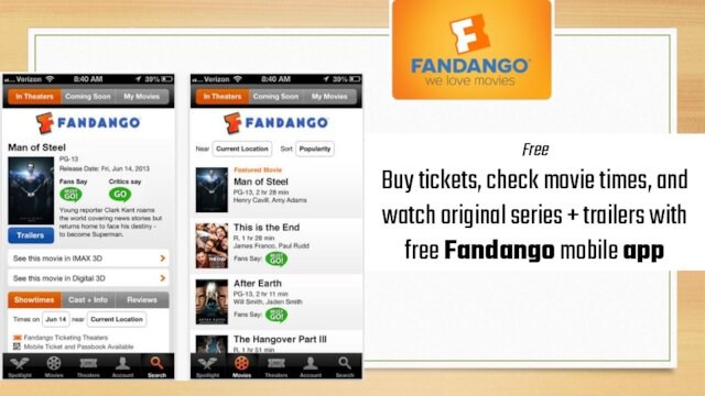 Free Buy tickets, check movie times, and watch original series + trailers with free Fandango mobile app