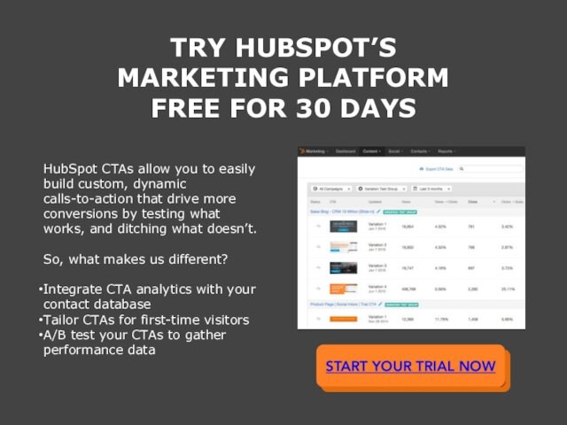 to easily build custom, dynamic calls-to-action that drive more conversions by testing what works, and