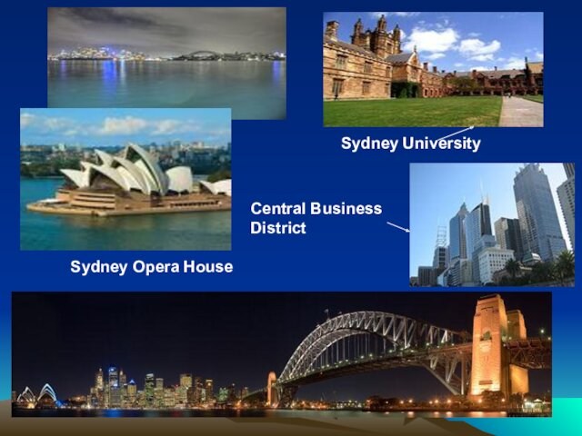 Sydney Opera HouseSydney UniversityCentral BusinessDistrict