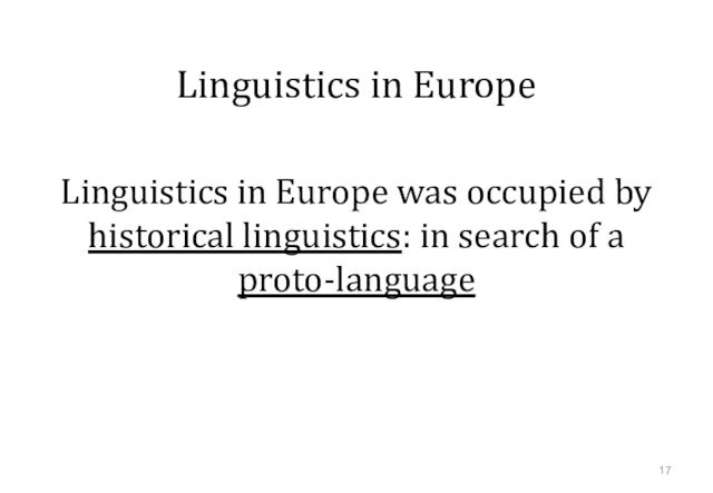 search of a proto-language