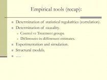 Empirical tools